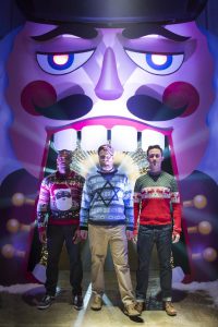 L-r, Anthony Mackie, Joseph Gordon-Levitt and Seth Rogen star in Columbia Pictures' "The Night Before."